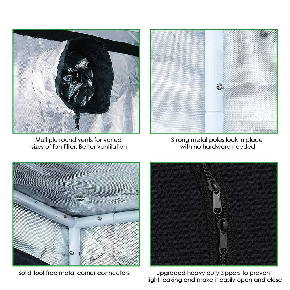 LED Growzelt für Indoor - Cannabis - Anbau - Verfügbare Größen: 50x50x100, 60x60x140, 80x80x160, 100x100x200, 120x120x200 - MR Weed1