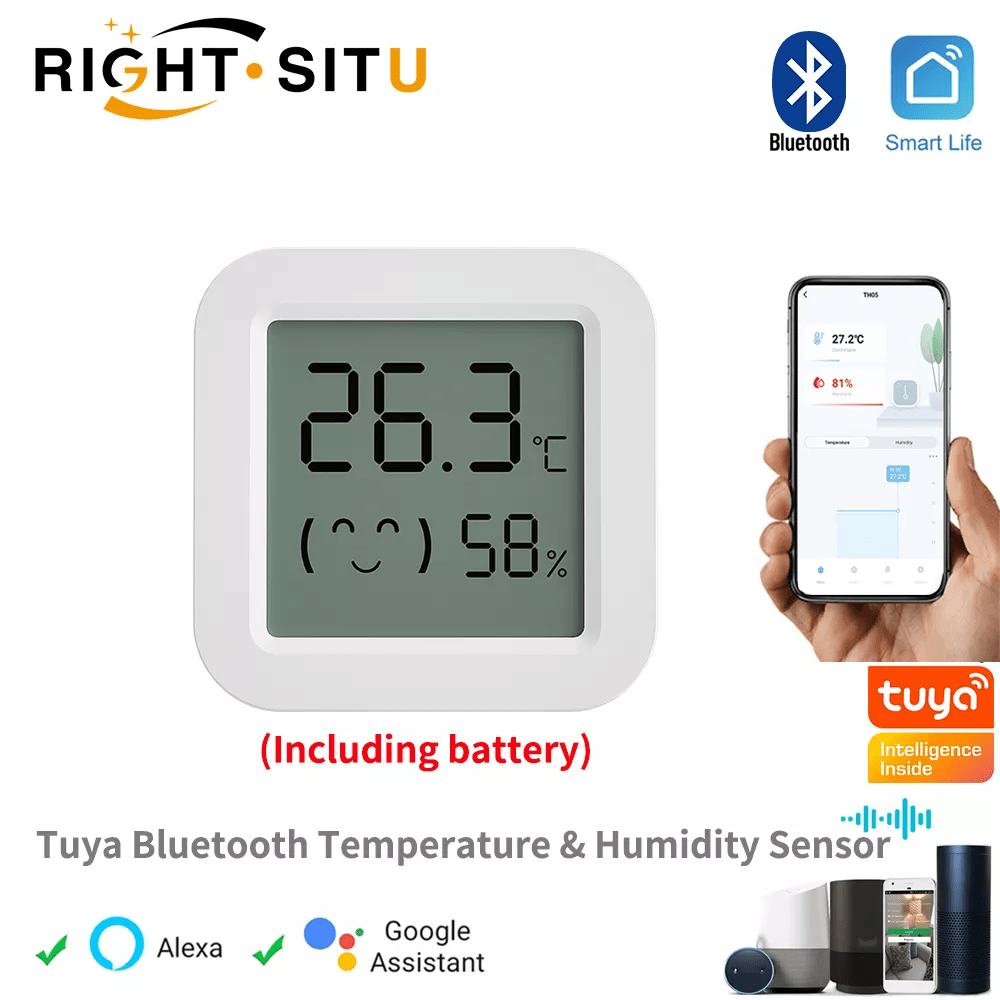 Tuya Temperature Humidity Sensor Mini LCD Digital Display Compatible with Bluetooth APP Remote Control Thermometer Hygrometer - MR Weed1