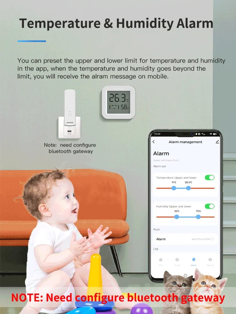 Tuya Temperature Humidity Sensor Mini LCD Digital Display Compatible with Bluetooth APP Remote Control Thermometer Hygrometer - MR Weed1