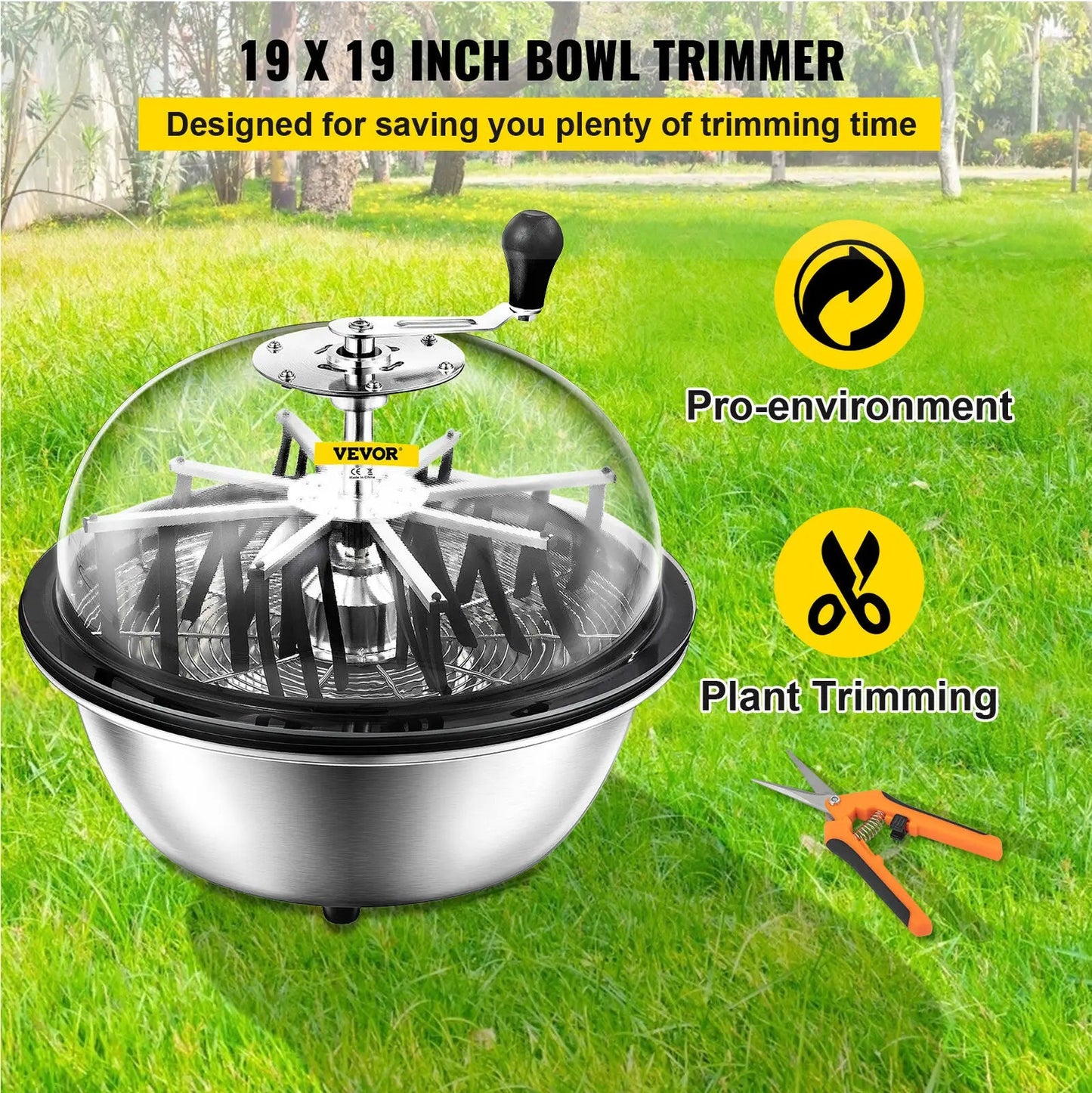 VEVOR Hydroponic Leaf Bowl Leaf Trimmer 16 19 24 Inch Twisted Spin Cut Garden Tools For Plant Bud Leaf Trimmer And Herbal Making - MR Weed1