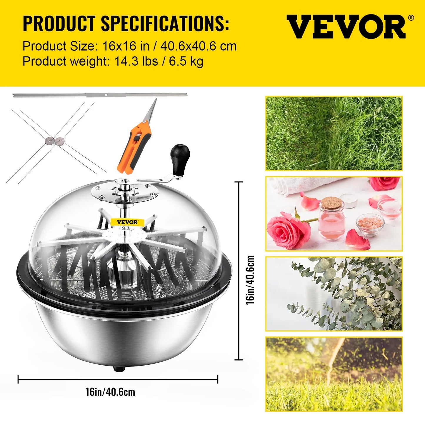 VEVOR Hydroponic Leaf Bowl Leaf Trimmer 16 Inch Twisted Spin Cut Garden Tools For Plant Bud Leaf Trimmer And Herbal Making - MR Weed1