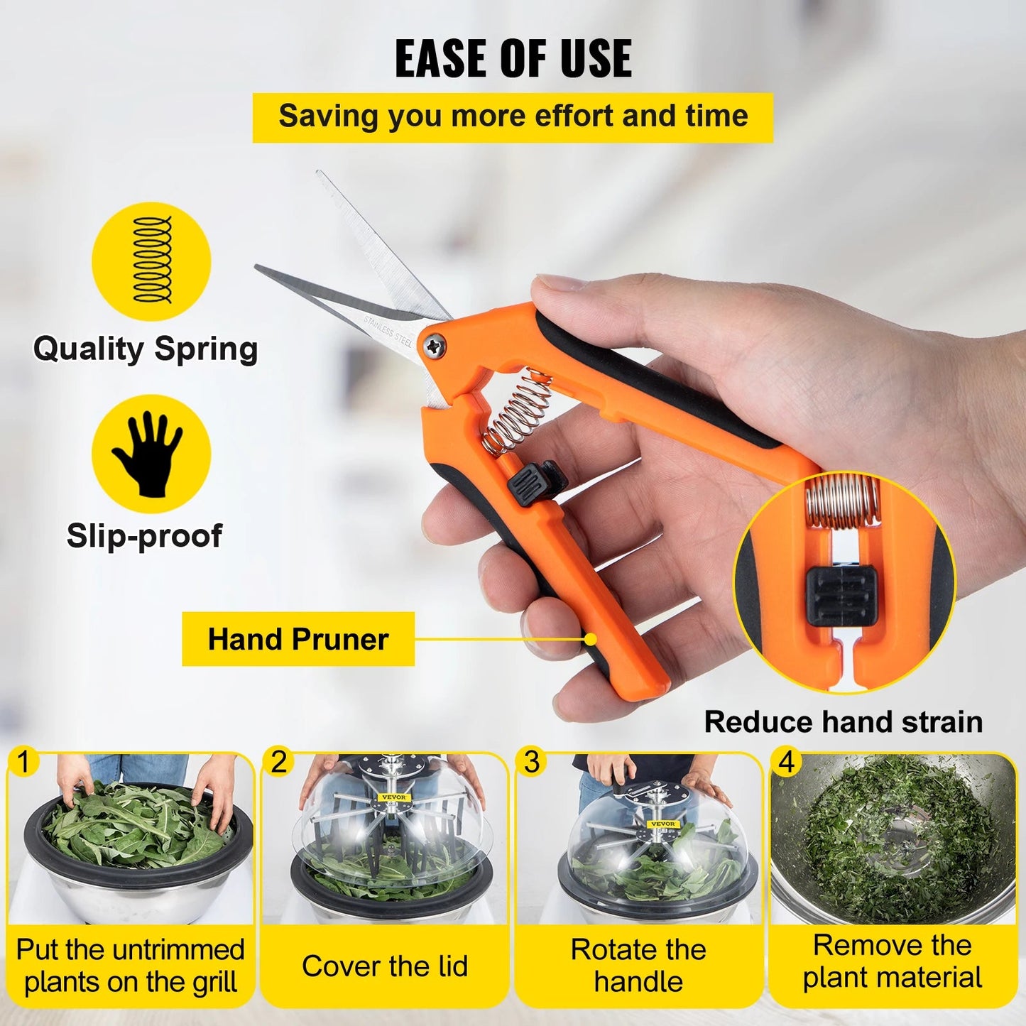 VEVOR Hydroponic Leaf Bowl Leaf Trimmer 16 Inch Twisted Spin Cut Garden Tools For Plant Bud Leaf Trimmer And Herbal Making - MR Weed1