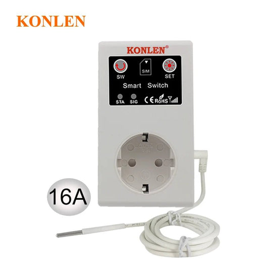 16A GSM Steckdose Fernsteuerung Stromschalter Temperatursensor Smart Home Relais Controller SMS App Garagentoröffner - MR Weed1
