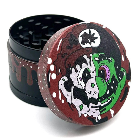 50MM Zinc Alloy Herb Grinder Color Printing Water Drop Cigarette Mill Four Layer Cartoon Tobacco Grinder Smoking Accessories - MR Weed1