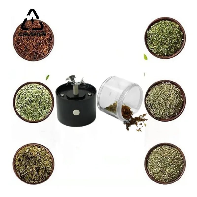 CRUSHER Mini Electric Tobacco Grinder Portable USB Charging High Speed Rotating Blade Dry Herb Grinders for Smoking Accessories - MR Weed1