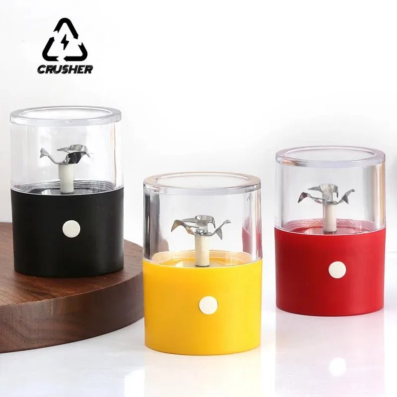 CRUSHER Mini Electric Tobacco Grinder Portable USB Charging High Speed Rotating Blade Dry Herb Grinders for Smoking Accessories - MR Weed1