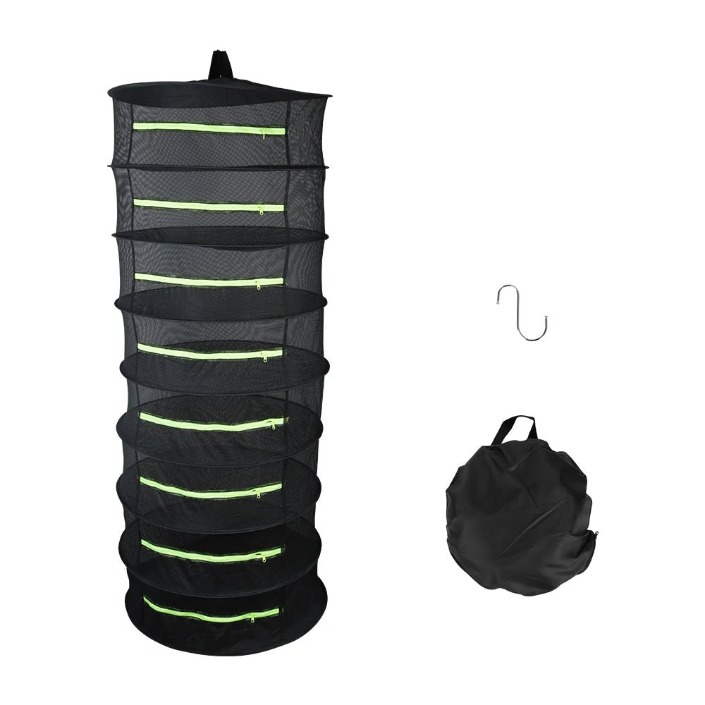 Hanging Basket Herb Drying Net Layers Drying Net for Herbs with Zipper Dryer Mesh Bag Folding Dry Rack For Flowers Buds Plants - MR Weed1