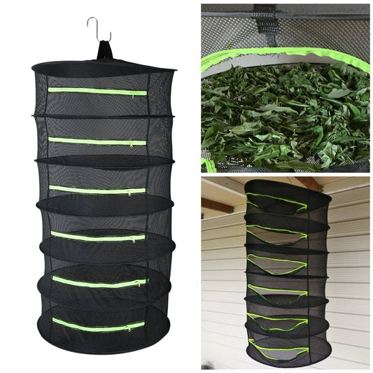 Hanging Basket Herb Drying Net Layers Drying Net for Herbs with Zipper Dryer Mesh Bag Folding Dry Rack For Flowers Buds Plants - MR Weed1