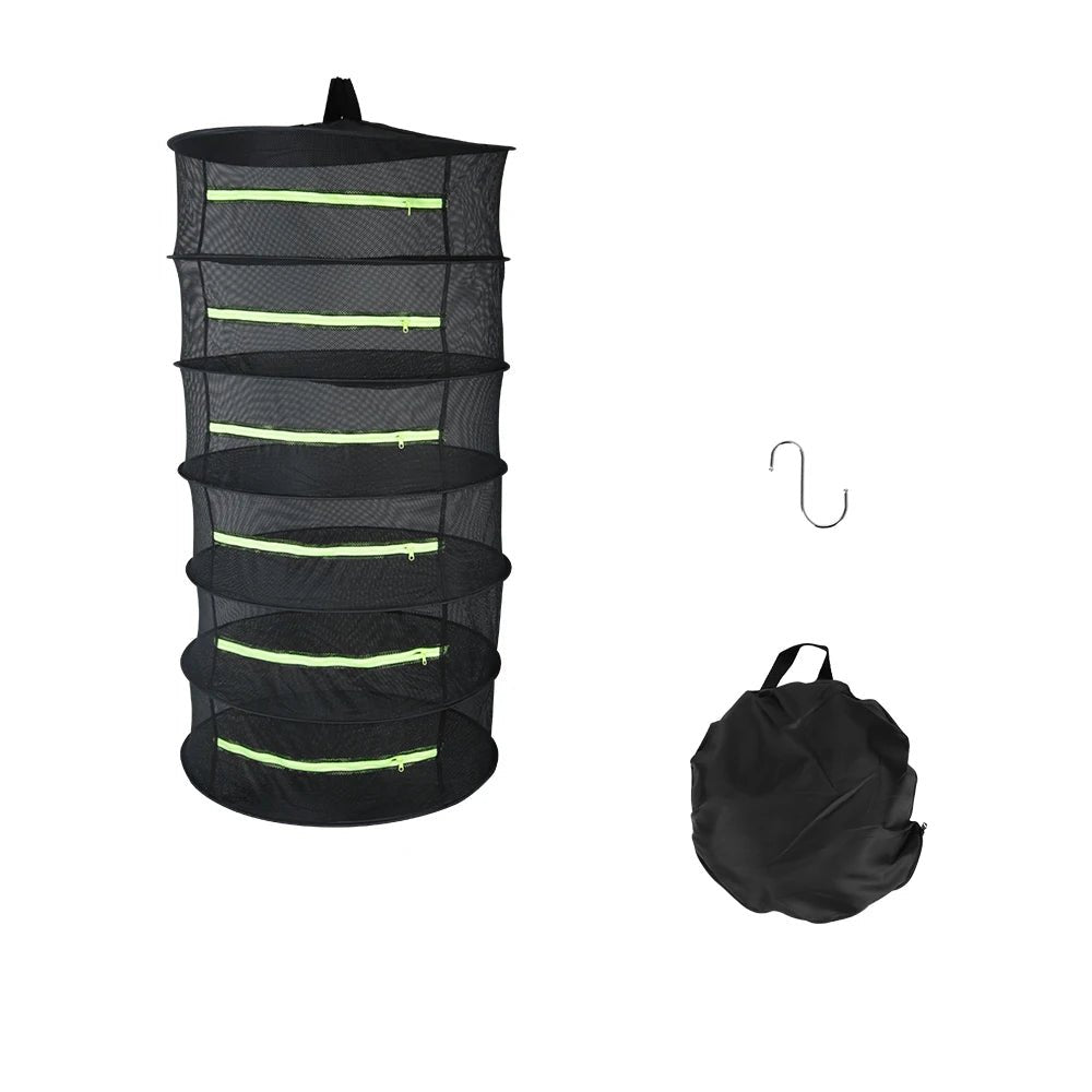 Hanging Basket Herb Drying Net Layers Drying Net for Herbs with Zipper Dryer Mesh Bag Folding Dry Rack For Flowers Buds Plants - MR Weed1
