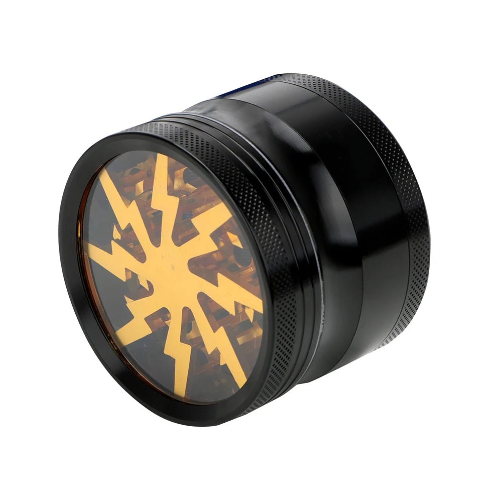 Herb Cutter Grinder Aluminum Alloy Transparent Spice Cutter Latest Lightning - Shaped 63MM 4 - layer Cigarette Accessories - MR Weed1