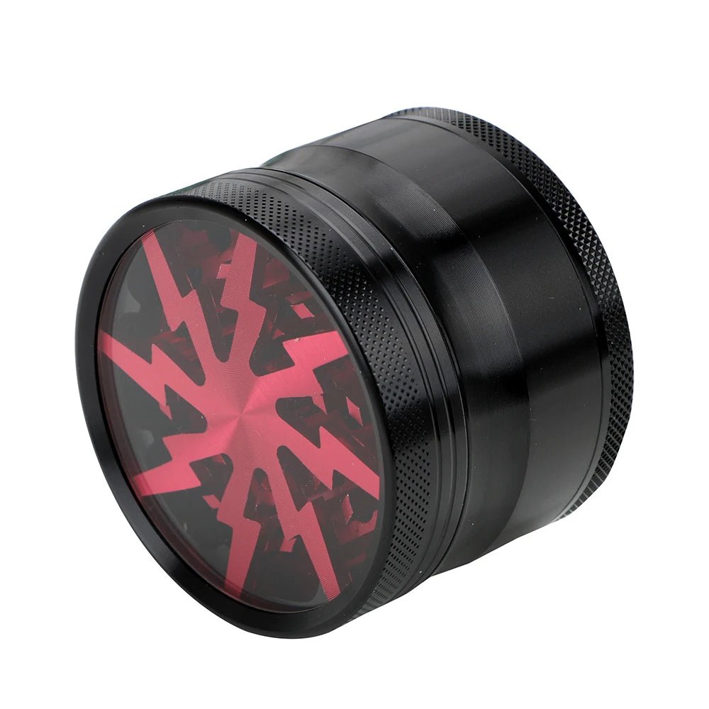 Herb Cutter Grinder Aluminum Alloy Transparent Spice Cutter Latest Lightning - Shaped 63MM 4 - layer Cigarette Accessories - MR Weed1