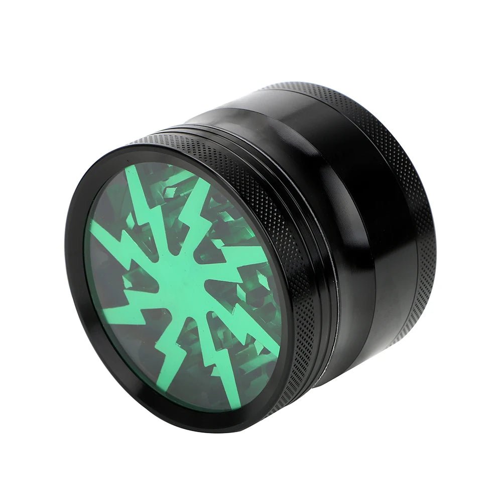 Herb Cutter Grinder Aluminum Alloy Transparent Spice Cutter Latest Lightning - Shaped 63MM 4 - layer Cigarette Accessories - MR Weed1