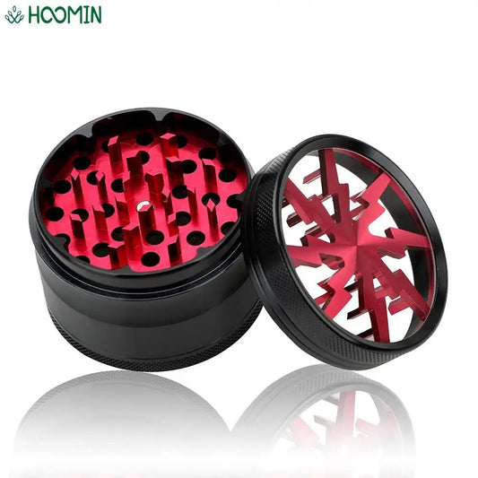 Herb Cutter Grinder Aluminum Alloy Transparent Spice Cutter Latest Lightning - Shaped 63MM 4 - layer Cigarette Accessories - MR Weed1
