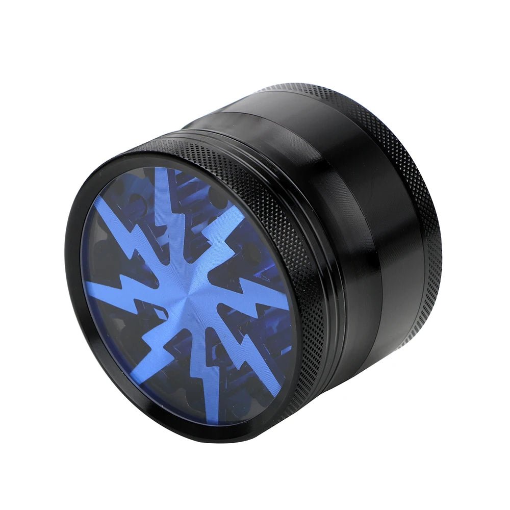 Herb Cutter Grinder Aluminum Alloy Transparent Spice Cutter Latest Lightning - Shaped 63MM 4 - layer Cigarette Accessories - MR Weed1