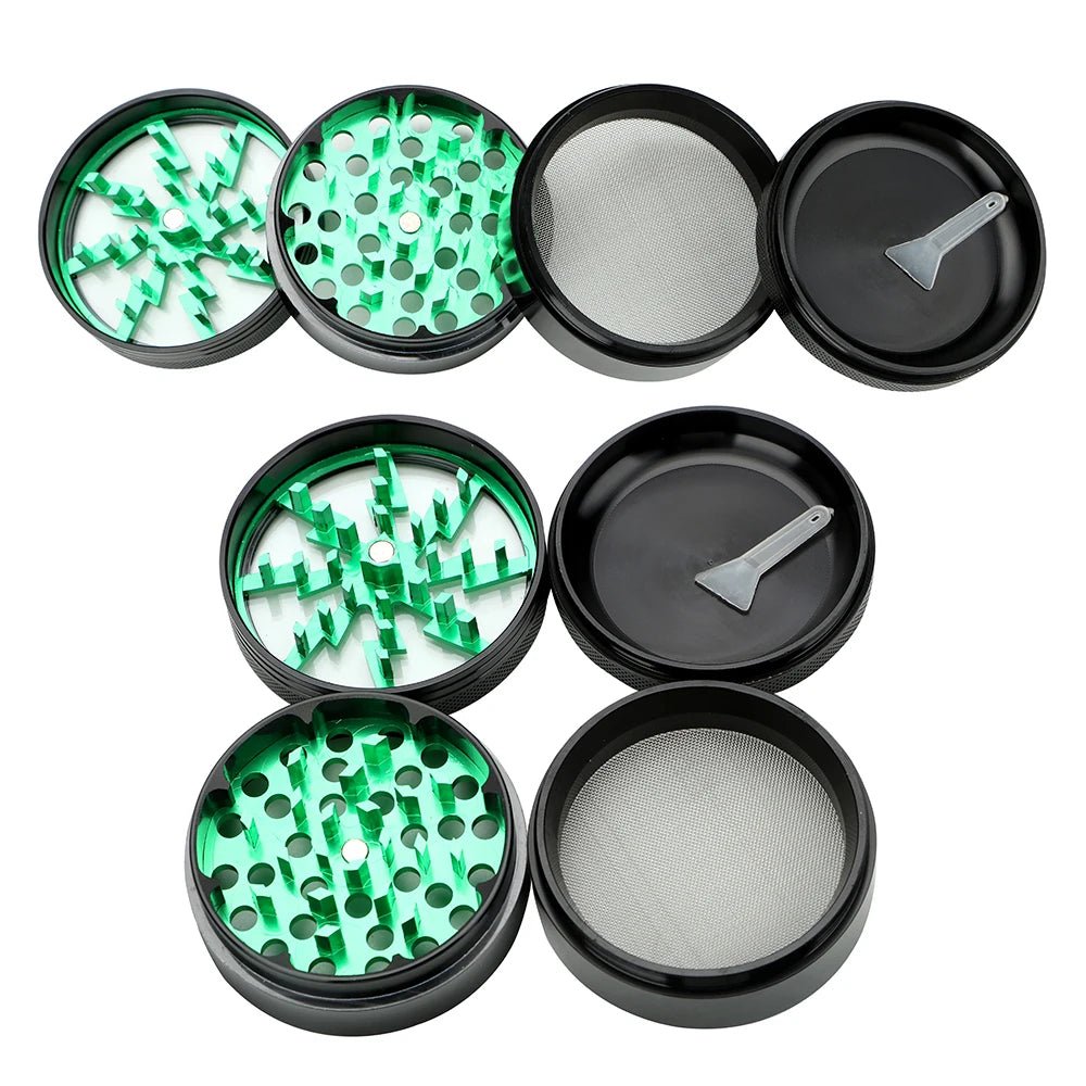 Herb Cutter Grinder Aluminum Alloy Transparent Spice Cutter Latest Lightning - Shaped 63MM 4 - layer Cigarette Accessories - MR Weed1