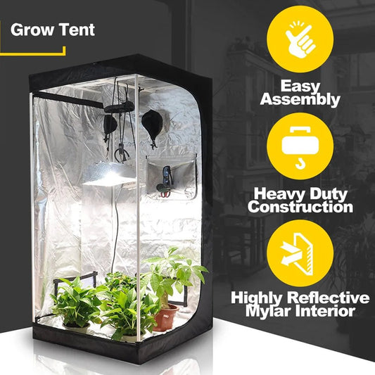 LED Growzelt für Indoor - Cannabis - Anbau - Verfügbare Größen: 50x50x100, 60x60x140, 80x80x160, 100x100x200, 120x120x200 - MR Weed1