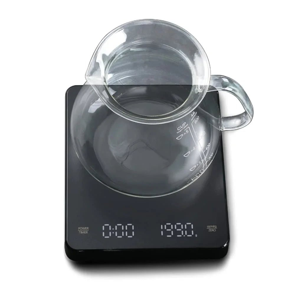 Mr. Weed 3kg/0.1g Digitale Kaffeeskala mit Timer - Wiederaufladbare Elektronische Präzisionswaage für die Küche und den Cannabis - Anbau - MR Weed1