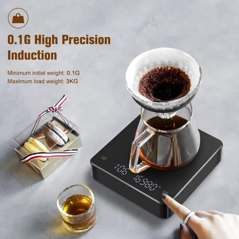 Mr. Weed 3kg/0.1g Digitale Kaffeeskala mit Timer - Wiederaufladbare Elektronische Präzisionswaage für die Küche und den Cannabis - Anbau - MR Weed1