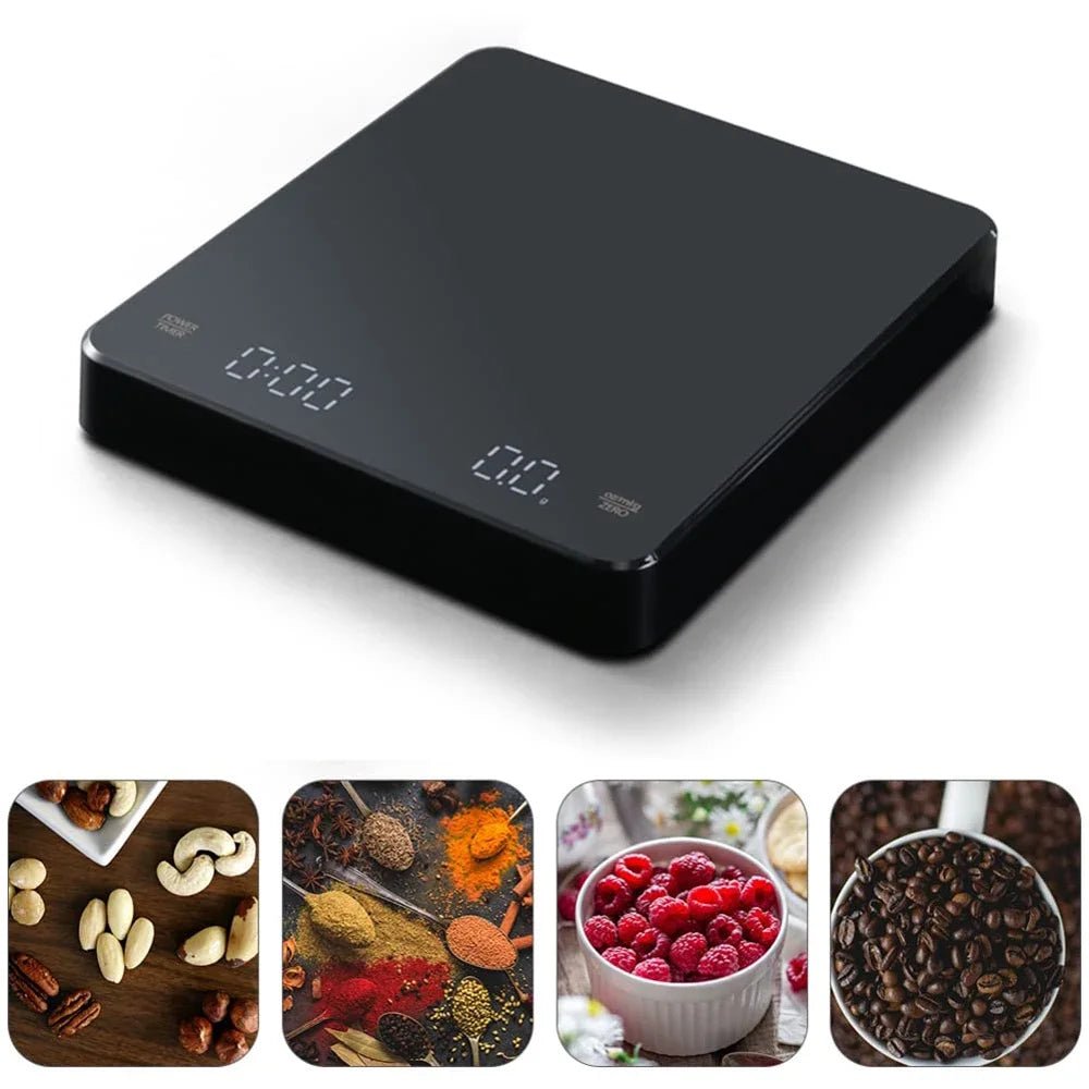 Mr. Weed 3kg/0.1g Digitale Kaffeeskala mit Timer - Wiederaufladbare Elektronische Präzisionswaage für die Küche und den Cannabis-Anbau