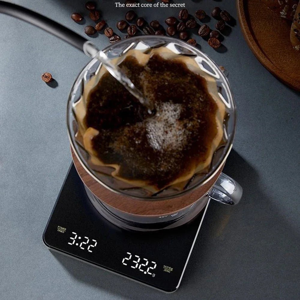 Mr. Weed 3kg/0.1g Digitale Kaffeeskala mit Timer - Wiederaufladbare Elektronische Präzisionswaage für die Küche und den Cannabis - Anbau - MR Weed1