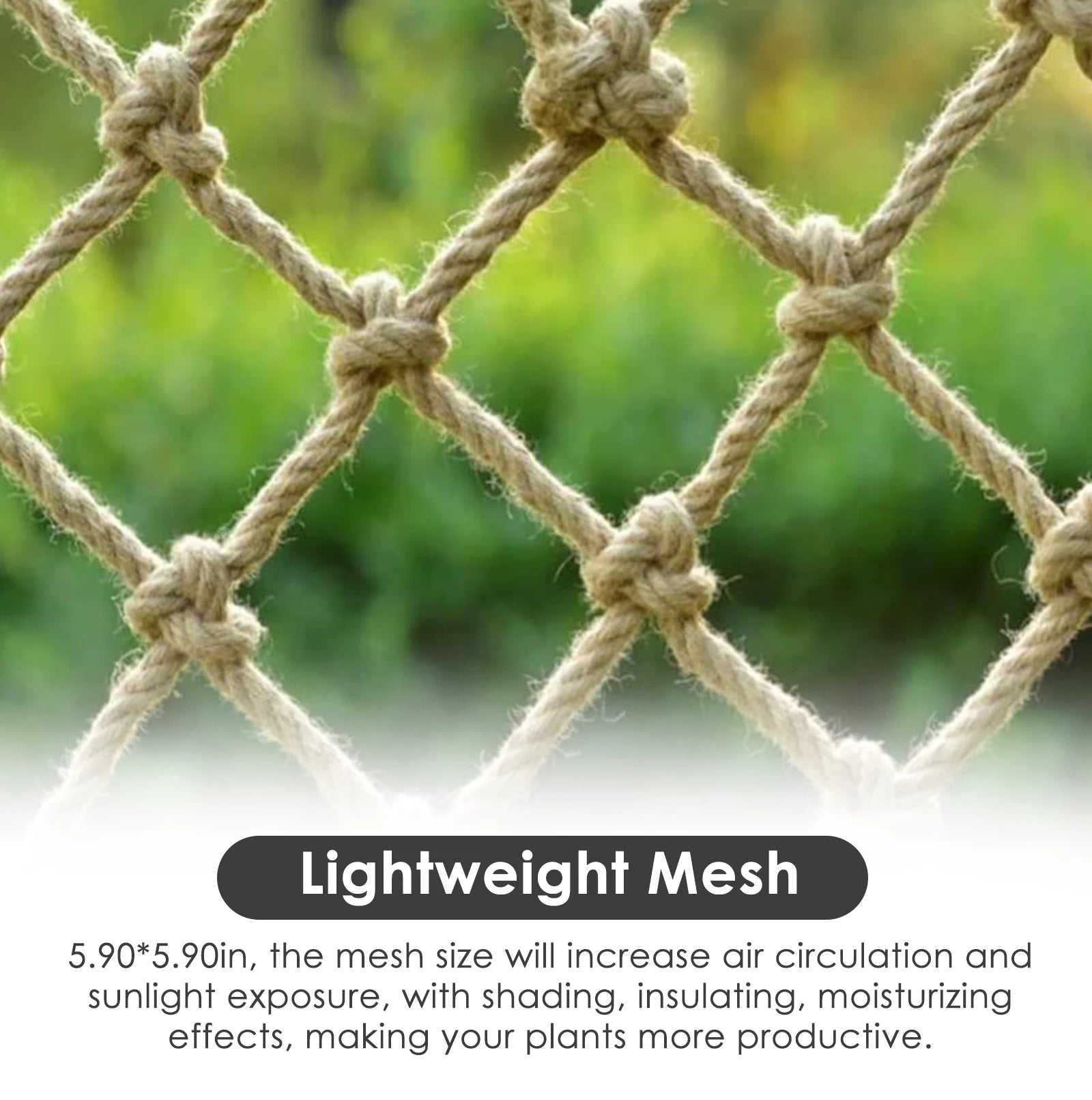 Plant Support Netting 1x5m 3mm Natural Jute Rope Plant Climbing Garden Netting Trellis for Climbing Plants Bean Fruits - MR Weed1