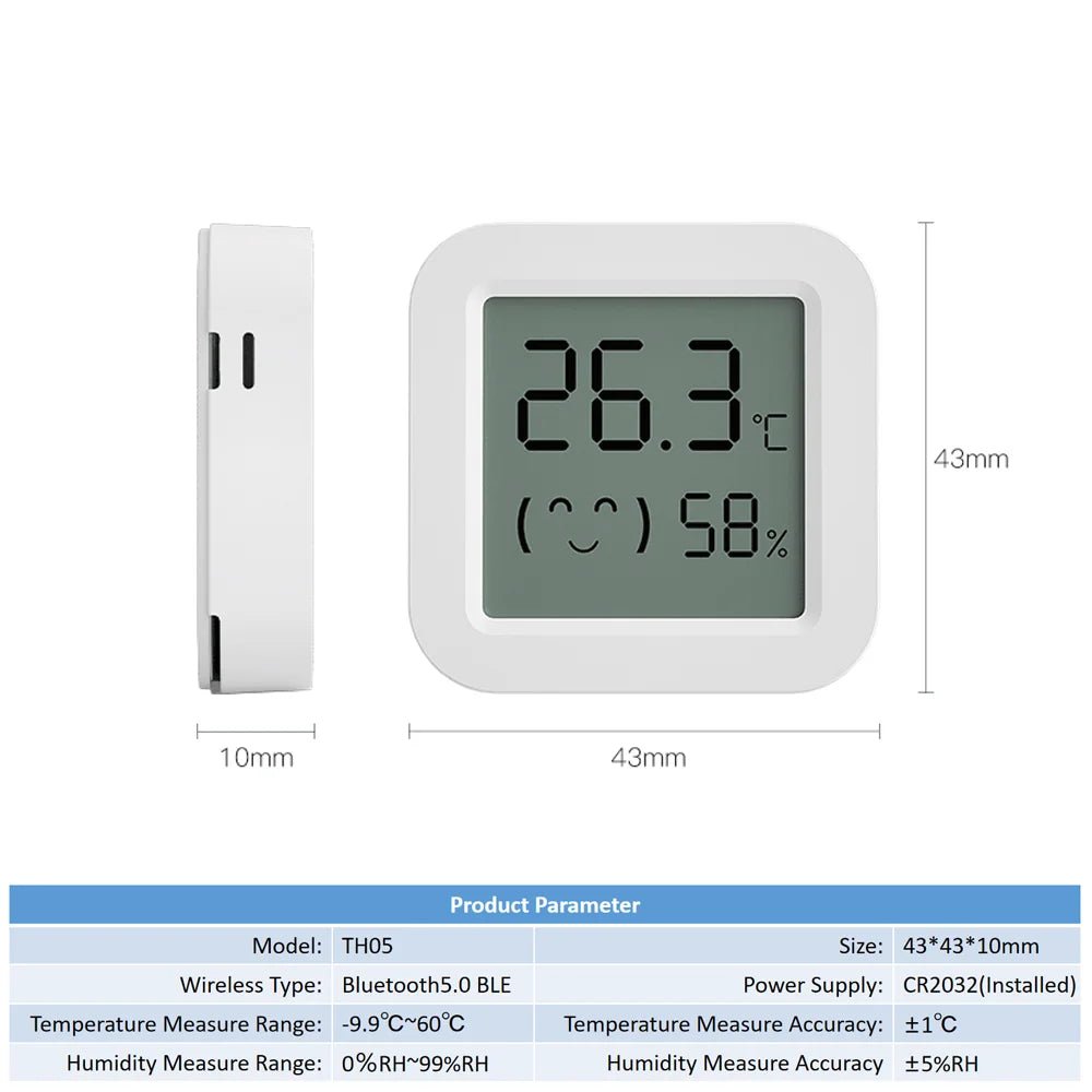 Tuya Temperature Humidity Sensor Mini LCD Digital Display Compatible with Bluetooth APP Remote Control Thermometer Hygrometer - MR Weed1
