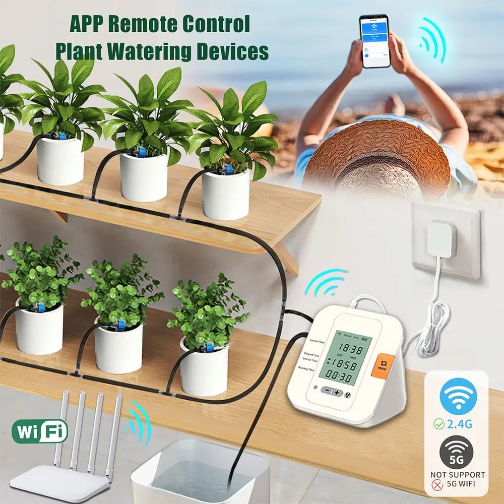 WiFi Automatic Watering Controller, Drip Irrigation Device, APP Remote, Auto Timer System, Flowers, Plants, Home, Garden Tool - MR Weed1