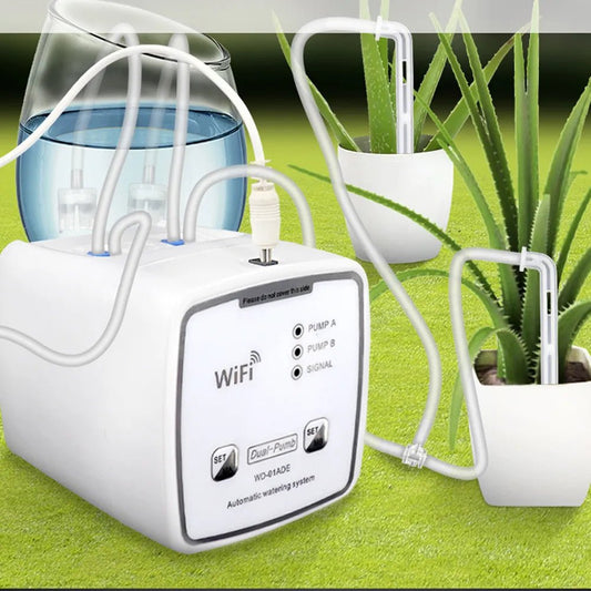 WIFI Intelligent Watering Device Double Pump Timed Automatic Drip Irrigation System Remote APP Controller for Garden Terrace - MR Weed1