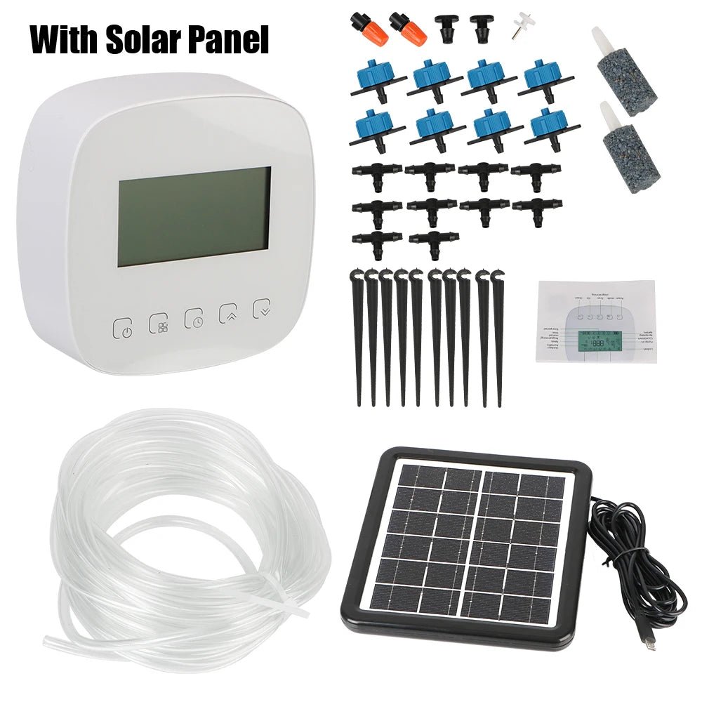 With Solar Panel WiFi Tuya Micro - drip Irrigation Controller Intelligent Automatic Water Timer Digital Watering Irrigation Timer - MR Weed1