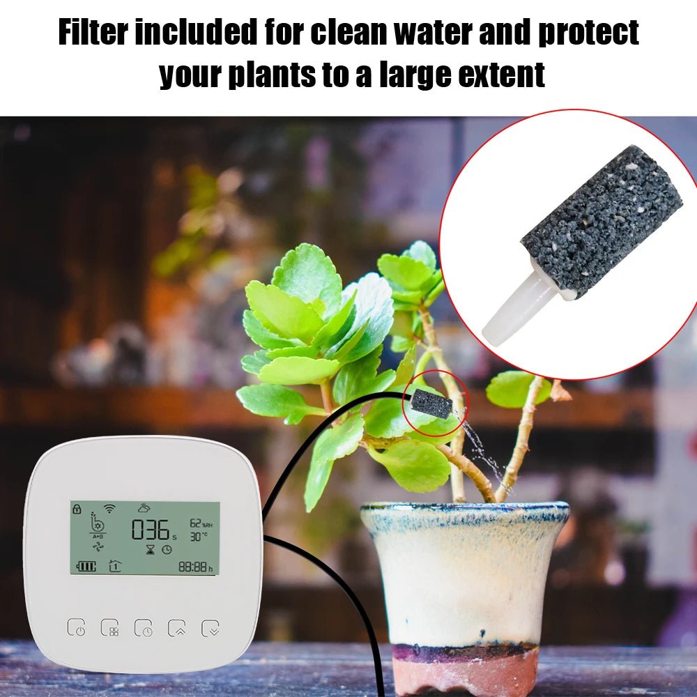 With Solar Panel WiFi Tuya Micro - drip Irrigation Controller Intelligent Automatic Water Timer Digital Watering Irrigation Timer - MR Weed1
