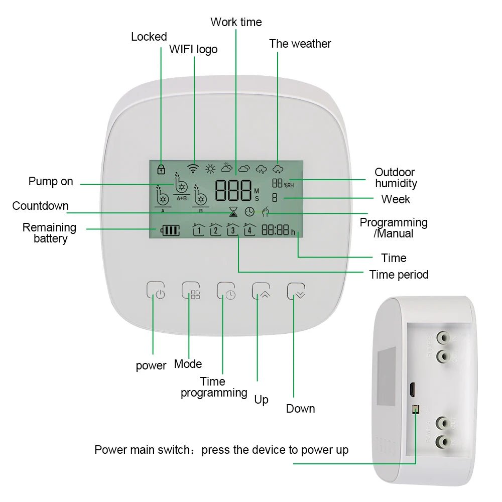 With Solar Panel WiFi Tuya Micro - drip Irrigation Controller Intelligent Automatic Water Timer Digital Watering Irrigation Timer - MR Weed1